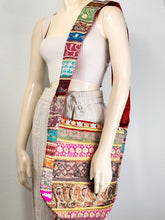 Load image into Gallery viewer, Red Colorful Sari Crossbody Bag
