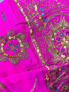 Pink Sequin Sari Purse