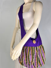 Load image into Gallery viewer, Purple Unique Textile Crossbody Bag
