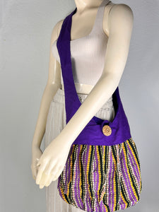 Purple Unique Textile Crossbody Bag