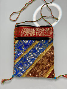 Red Sequins Sari Bag
