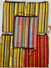 Load image into Gallery viewer, Green/Yellow Triple Square Sari Bags
