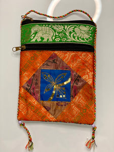 Green/Yellow Triple Square Sari Bags