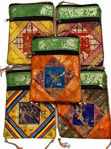 Green/Yellow Triple Square Sari Bags
