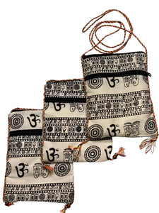 White Printed Om Bag